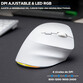 Bluestork Ergo Lumi Ratón Vertical Ergonómico Inalámbrico para Mano Derecha RGB 2400 DPI Blanco