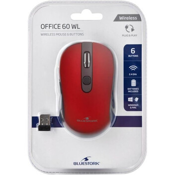 Bluestork M-WL-OFF60-RED Ratón Inalámbrico 1600DPI Rojo Bluestork M-WL-OFF60-RED Ratón Inalámbrico 1600DPI Rojo