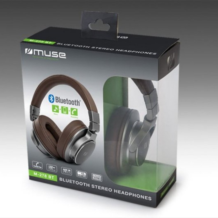 Muse M-278 BT Auriculares Bluetooth Marrón