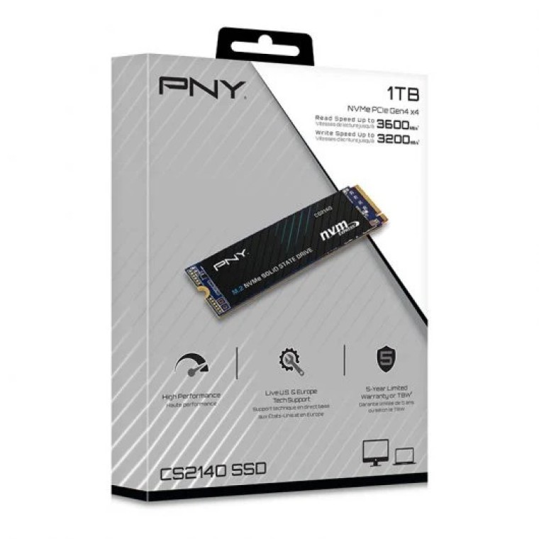 PNY CS2140 SSD 1TB M.2 NVMe PCIe Gen4 x4