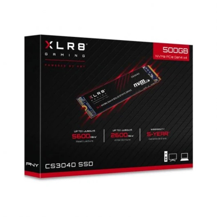 PNY XLR8 CS3040 SSD 500GB M.2 NVMe PCIe Gen4x4