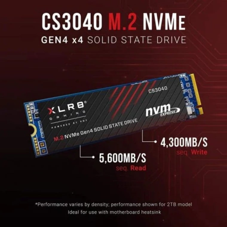 PNY XLR8 CS3040 SSD 1TB M.2 NVMe PCIe Gen4x4 con Disipador