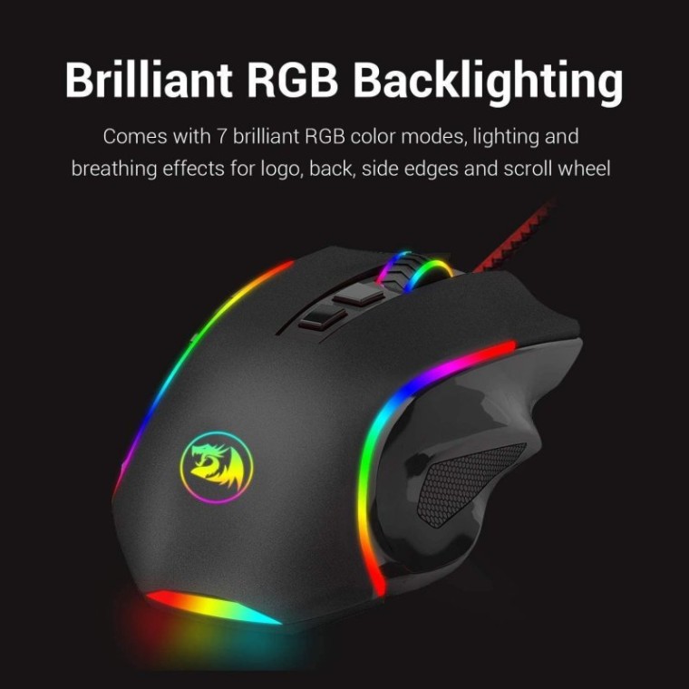 Redragon M607 Griffin RGB Ratón Gaming 7200 DPI Negro