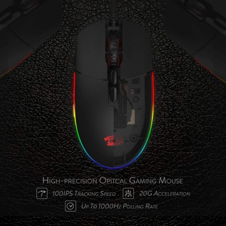 Redragon M719 Invader RGB Ratón Gaming 10000 DPI Negro