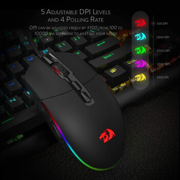 Redragon M719 Invader RGB Ratón Gaming 10000 DPI Negro Redragon M719 Invader RGB Ratón Gaming 10000 DPI Negro