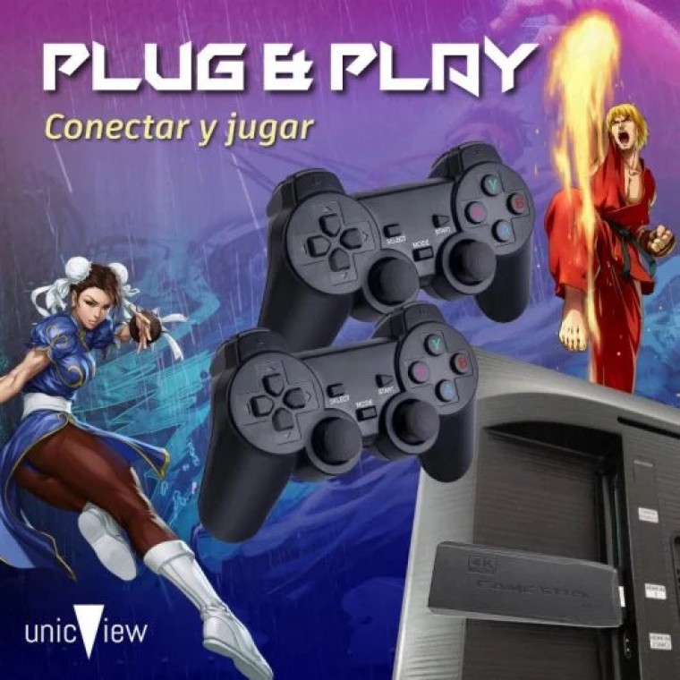 UnicView M8 Consola Stick Retro M8 64GB 10000 Juegos