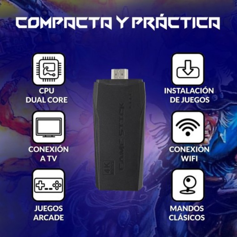 UnicView M8 Consola Stick Retro M8 64GB 10000 Juegos