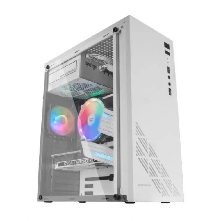 Mars Gaming MC100W FRGB Cristal Acrílico USB 3.0 Blanco