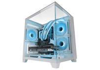 Torre PC Mars Gaming Mc-3cm Caja Microatx Vista 3d Triple Cristal Templado Doble Cámara Lateral Blan