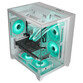 Torre PC Mars Gaming Mc-3cm Caja Microatx Vista 3d Triple Cristal Templado Doble Cámara Lateral Blan