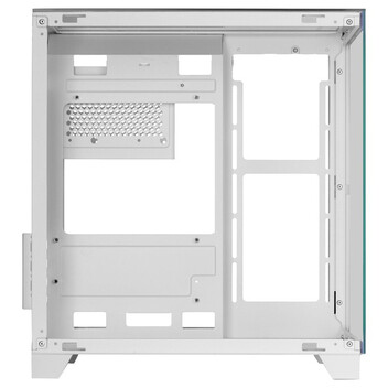 Torre PC Mars Gaming Mc-3cm Caja Microatx Vista 3d Triple Cristal Templado Doble Cámara Lateral Blan