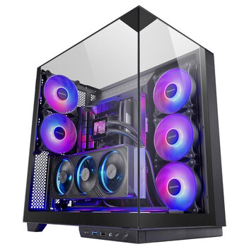 Torre PC Mars Gaming Mc-3gf Torre Atx Triple Cristal Templado 2 Ventiladores Argb 120mm Usb-c Negro