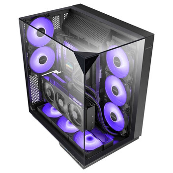 Torre PC Mars Gaming Mc-3gf Torre Atx Triple Cristal Templado 2 Ventiladores Argb 120mm Usb-c Negro