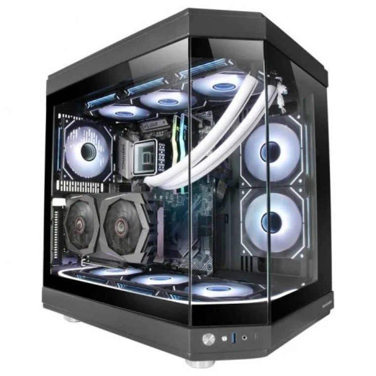 Mars Gaming MC-3T Semitorre ATX Triple Cristal Templado 3x Slots PCI Verticales USB-C 3.0 Negra