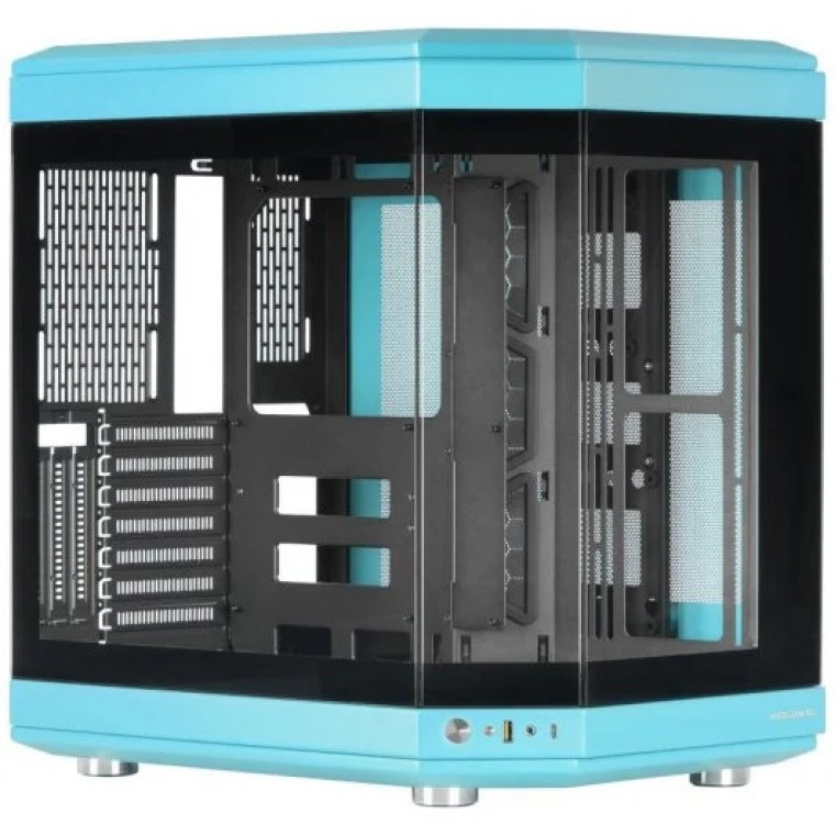 Mars Gaming MC-3T Semitorre ATX Triple Cristal Templado 3x Slots PCI Verticales USB-C 3.0 Azul