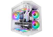 Torre PC Mars Gaming Mc-3tlite Caja Gaming Microatx Triple Cristal Templado Ventilador Frgb 120mm Blanco