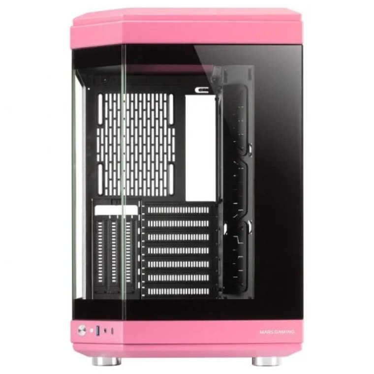 Mars Gaming MC-3T Semitorre ATX Triple Cristal Templado 3x Slots PCI Verticales USB-C 3.0 Rosa