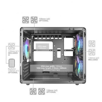Mars Gaming MC-400 FRGB MicroATX Cristal Templado USB 3.0 Negra Mars Gaming MC-400 FRGB MicroATX Cristal Templado USB 3.0 Negra