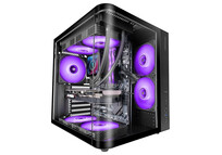 Torre PC Mars Gaming MC-CURV Caja Gaming Atx Triple Cristal Templado Curvado Doble Cámara USB-C Negr