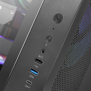 Torre PC Mars Gaming MC-CURV Caja Gaming Atx Triple Cristal Templado Curvado Doble Cámara USB-C Negr