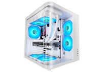 Torre PC Mars Gaming MC-CURV Caja Gaming Atx Triple Cristal Templado Curvado Doble Cámara USB-C Blan