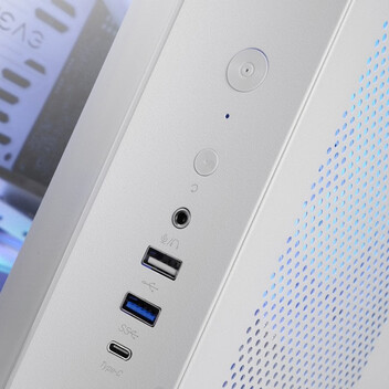 Torre PC Mars Gaming MC-CURV Caja Gaming Atx Triple Cristal Templado Curvado Doble Cámara USB-C Blan