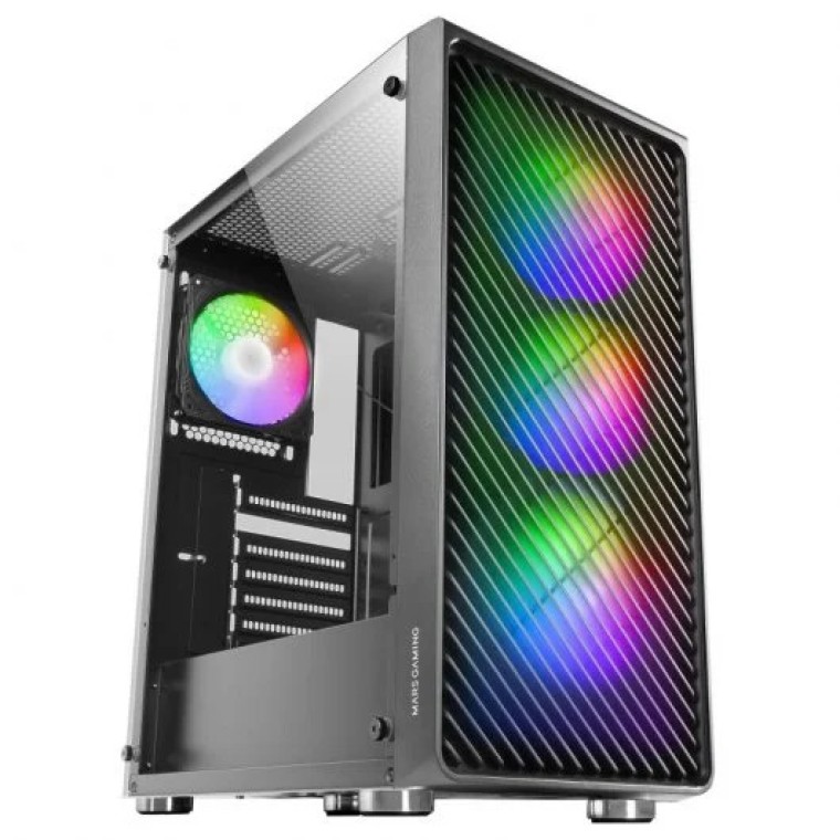 Mars Gaming MC-F ARGB Semi Tower Cristal Templado USB 3.2 Negra