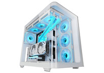 Torre PC Mars Gaming MC-FUSION Gaming ATX Cristal Templado Continuo Curvo Doble Cámara Blanco