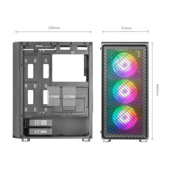 Mars Gaming MC-F ARGB Semi Tower Cristal Templado USB 3.2 Blanca Mars Gaming MC-F ARGB Semi Tower Cristal Templado USB 3.2 Blanca