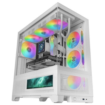Torre PC Caja Mars Gaming MC-LCDX IPS 9.16" ATX Blanco Cristal Templado Mesh Torre PC Caja Mars Gaming MC-LCDX IPS 9.16" ATX Blanco Cristal Templado Mesh