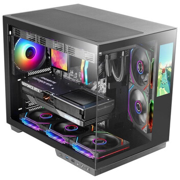 Torre PC Caja Mars Gaming MC-MIRAGE ATX Pantalla LCD IPS 7,2" Cristal Templado