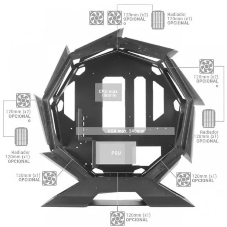 Mars Gaming MCORB Cristal Templado USB 3.0 Negra