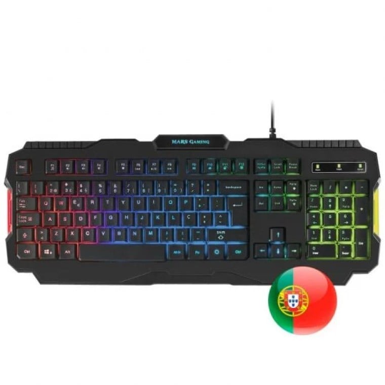 Mars Gaming MCPRGB2 Combo Gaming Teclado Portugués + Ratón + Auriculares RGB + Alfombrilla XXL