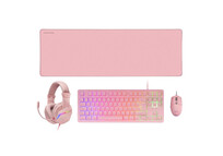 Mars Gaming MCP-RGB3PES Combo Gaming Teclado FRGB + Ratón + Auriculares + Alfombrilla Rosa
