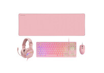 Mars Gaming MCP-RGB3PFR Combo Gaming Teclado FRGB + Ratón + Auriculares + Alfombrilla Rosa Francés