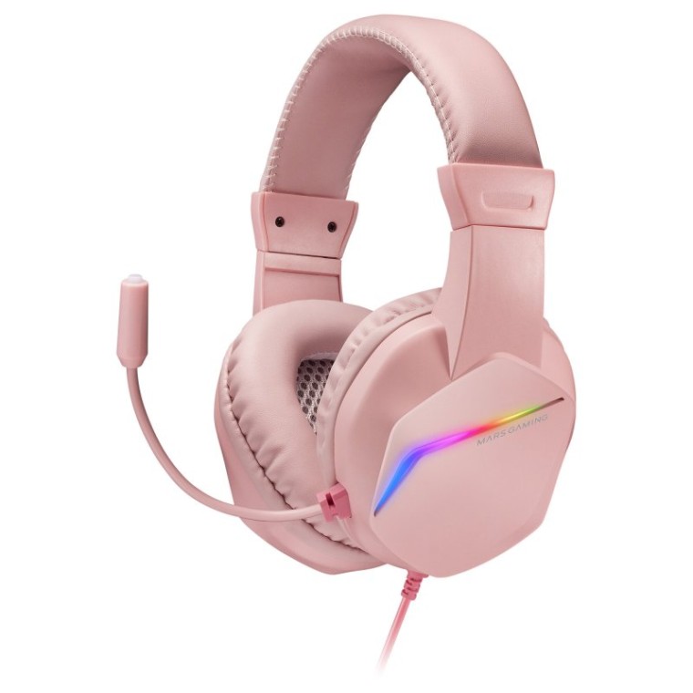 Mars Gaming MCP-RGB3PFR Combo Gaming Teclado FRGB + Ratón + Auriculares + Alfombrilla Rosa Francés