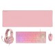 Mars Gaming Mcp-RGB3PPT Combo Gaming Teclado FRGB + Ratón + Auriculares + Alfombrilla Rosa Portugués