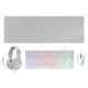 Mars Gaming MCP-RGB3WFR Combo Gaming Teclado FRGB + Ratón + Auriculares + Alfombrilla Blanco Francés