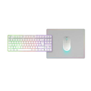 Mars Gaming Mcpwtkl Combo Gaming Inalámbrico Teclado Tkl Frgb Ratón Rgb Alfombrilla Blanco Español