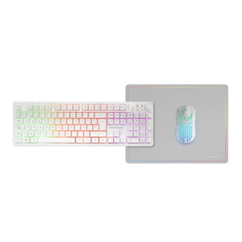 Mars Gaming Mcpwx Combo Gaming Inalámbrico Teclado Frgb Ratón Rgb Alfombrilla Blanco Español