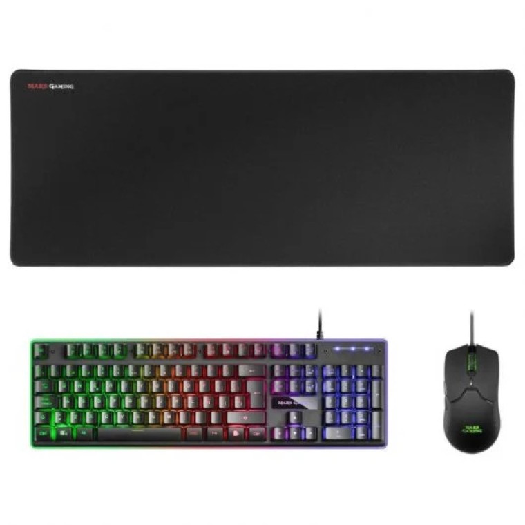 Mars Gaming MCPX Combo Gaming Teclado + Ratón + Alfombrilla XXL