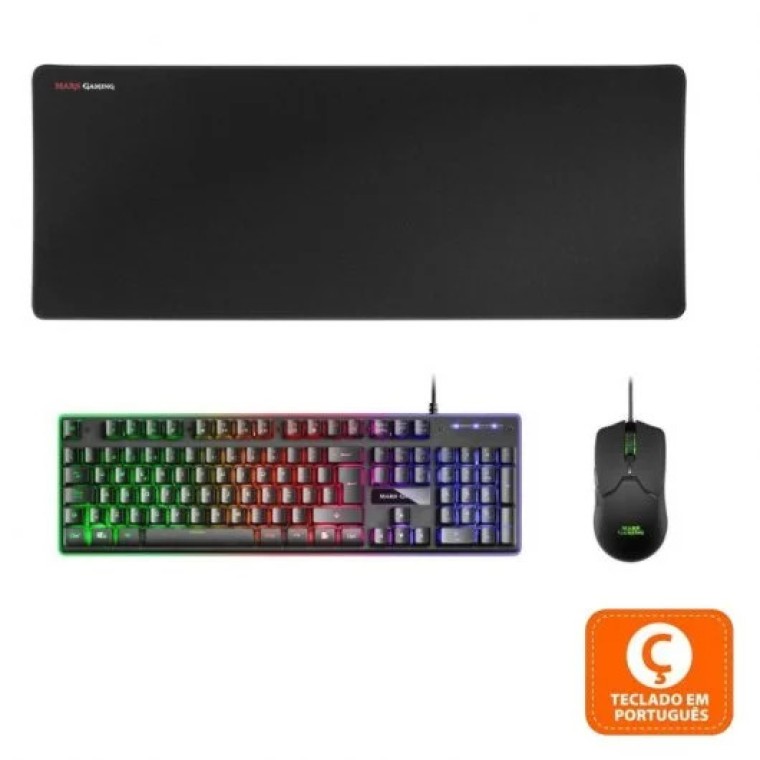 Mars Gaming MCPX Combo Gaming Teclado Layout Portugués + Ratón + Alfombrilla XXL