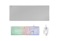 Mars Gaming MCPX Combo Gaming Teclado Francés + Ratón + Alfombrilla XXL Blancos