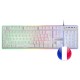 Mars Gaming MCPX Combo Gaming Teclado Francés + Ratón + Alfombrilla XXL Blancos