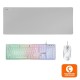 Mars Gaming MCPX Combo Gaming Teclado Portugués + Ratón + Alfombrilla XXL Blanco