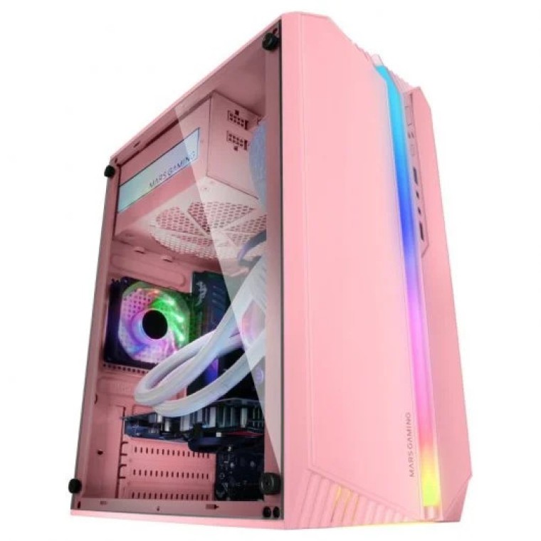 Mars Gaming MC-S1 Caja PC Micro-ATX ARGB USB 3.0 con Ventana Rosa