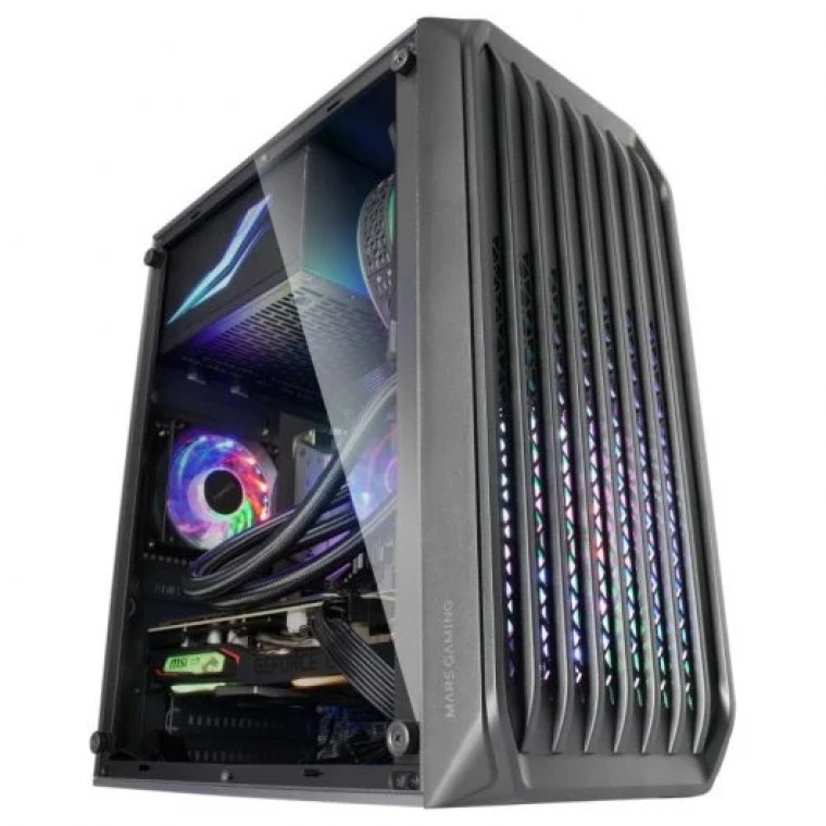 Mars Gaming MC-S2 Caja PC Micro-ATX FRGB USB 3.0 con Ventana Negro