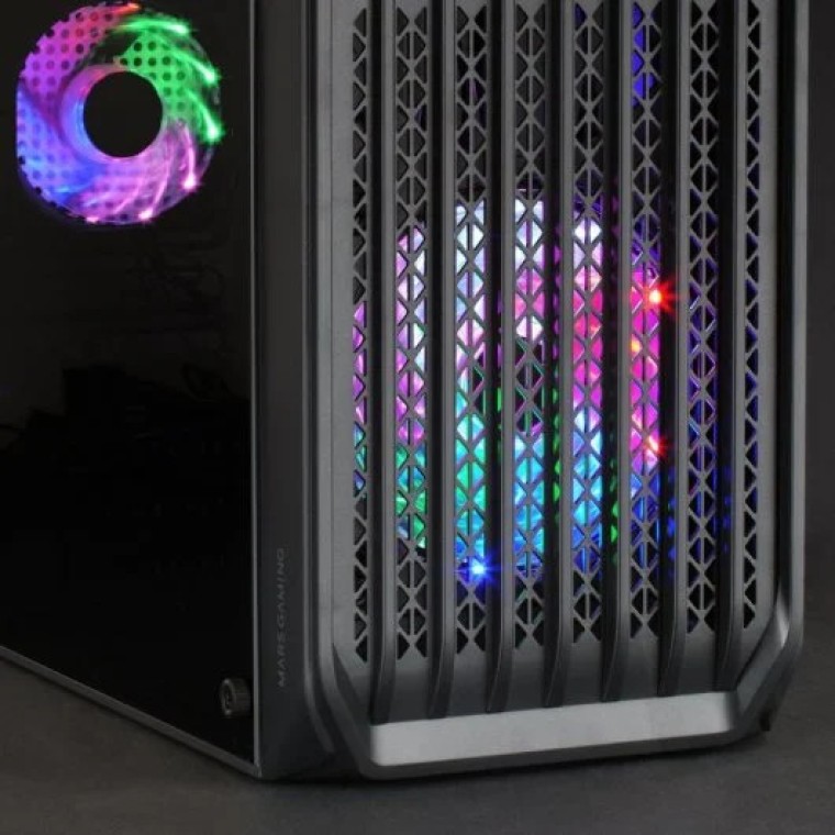 Mars Gaming MC-S2 Caja PC Micro-ATX FRGB USB 3.0 con Ventana Negro