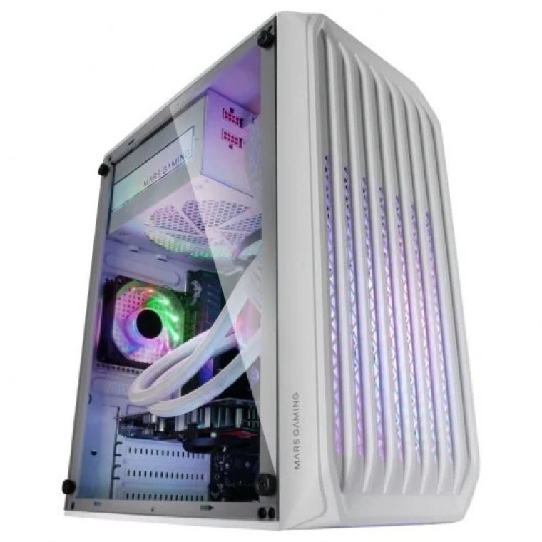 Mars Gaming MC-S2 Caja PC Micro-ATX FRGB USB 3.0 con Ventana Blanco