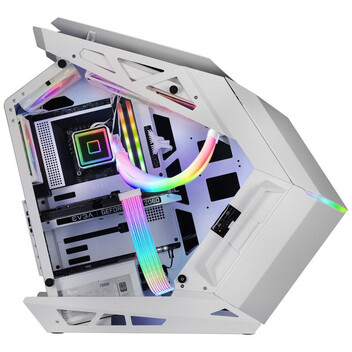Torre PC Mars Gaming MC-TITAN Caja Gaming RGB XXL ATX Doble Tira LED Iluminación Frontal ARGB Blanco